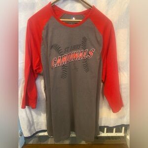 St. Louis Cardinals raglan 3/4 sleeve baseball shirt Men’s 2XL (XXL)
